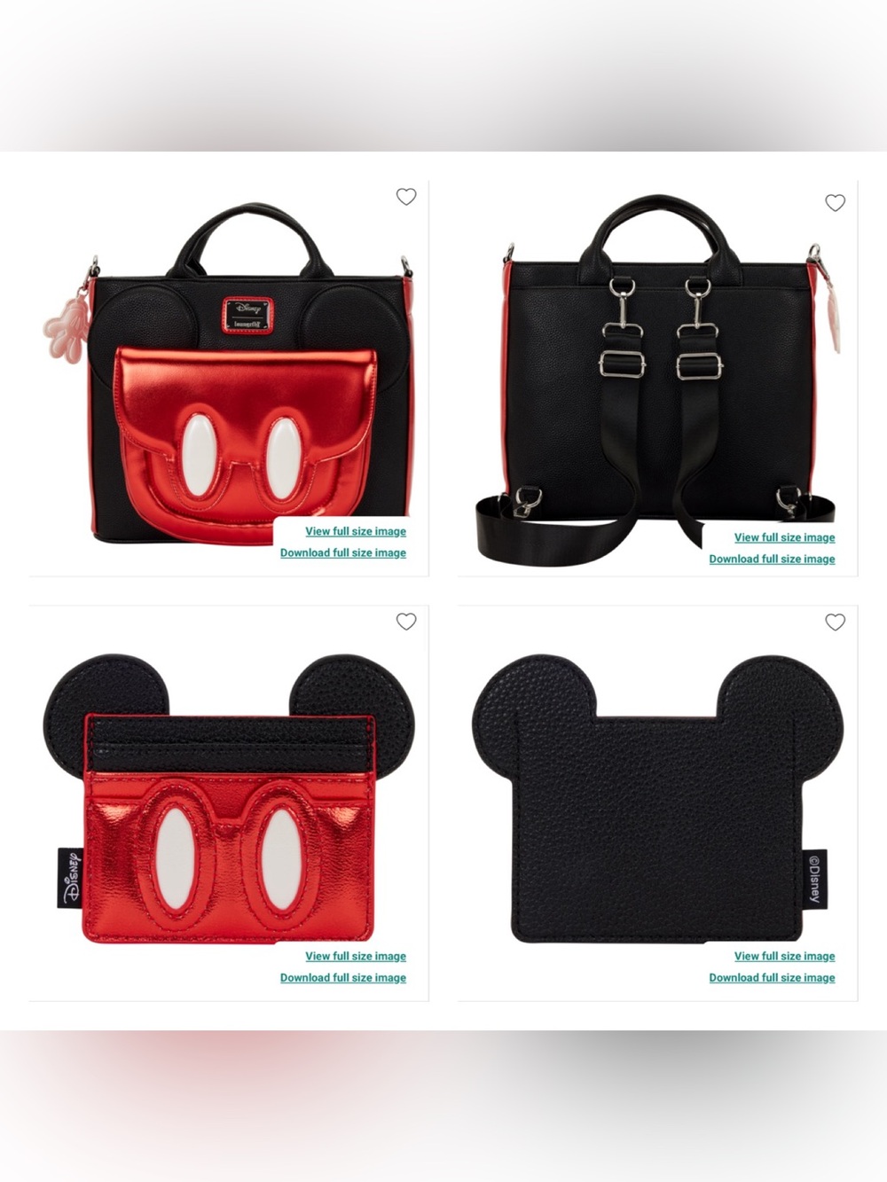Loungefly Mickey Mouse Exclusive Convertible Backpack/Tote Crossbody Bag & Walle